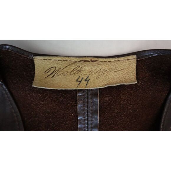 Walter Dyer Men's Sz 44 US L Brown Vintage Handmade Leather Vest *One Of A Kind* - Picture 3 of 4